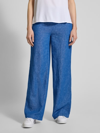 s.Oliver RED LABEL Loose Fit Weite Hose aus Leinen-Mix in Denim-Optik Jeansblau Melange 4