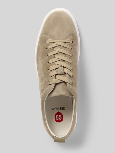 Produktfoto, Sneaker aus echtem Leder in Velours-Optik Modell 'Uwin' von CG - Club of Gents, beżowy, zaokrąglony kształt, sznurowanie, obcas 3 cm, wysokość cholewki 8 cm, szerokość w rozmiarze 44: 10 cm, faktura zamszowa