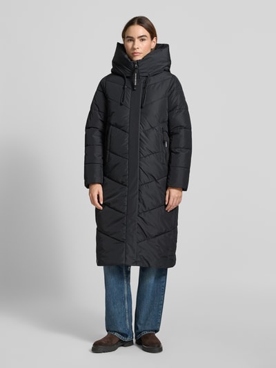 khujo Gewatteerde lange jas met capuchon, model 'TEPLE' Marineblauw - 4