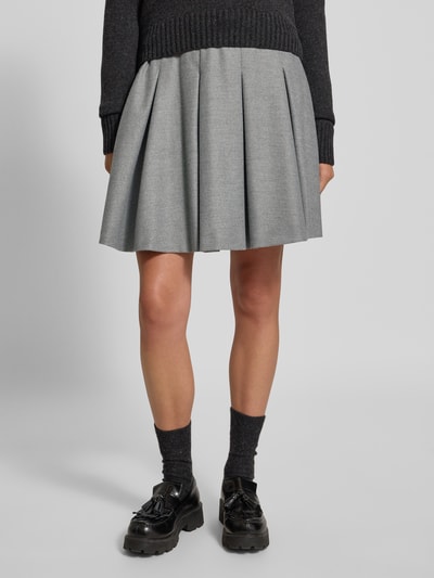 HUGO Regular Fit Mini-Rock aus Flanell  MODELL 'RADINA' Hellgrau Melange 4