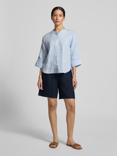 FREE/QUENT Leinenshorts mit elastischem Bund Modell 'Lava' Dunkelblau 1