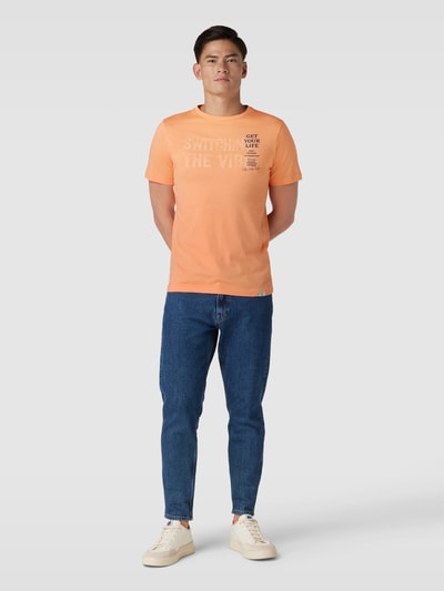 Lerros T-Shirt mit Statement-Print Lachs 1