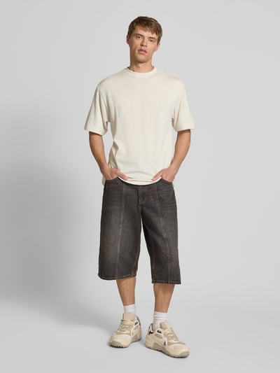 REVIEW T-shirt met labeldetail en ronde hals Ecru - 1