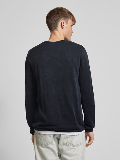 Jack & Jones Gebreide pullover met ronde hals, model 'ELEO' Marineblauw - 5