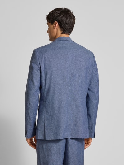 Matinique Slim fit 2-knoops colbert van linnenmix, model 'George' Blauw - 5