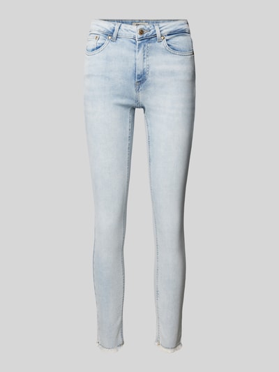 Only Skinny Fit Jeans aus Baumwoll-Mix mit Fransen Modell 'BLUSH' Jeansblau 2