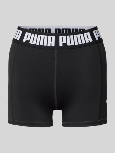 Puma Skinny fit korte broek met label in band Metallic zwart - 2