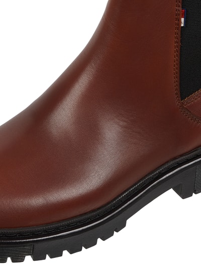 Tommy Jeans Chelsea Boots aus Leder Cognac 2