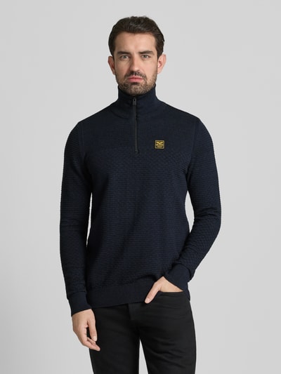 PME Legend Gebreide pullover met ribboorden Marineblauw - 4