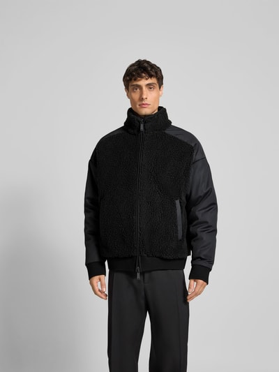 Dsquared2 Loose Fit Jacke mit Teddyfell-Besatz Black 4