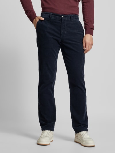 Tommy Hilfiger Regular fit corduroy broek met riemlussen, model 'DENTON' Marineblauw - 4