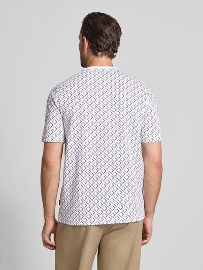 bugatti T-Shirt im Allover-Look mit Rundhalsausschnitt Weiss 5