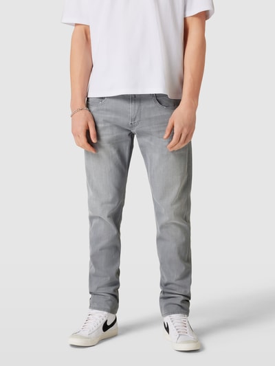 Replay Slim Fit Jeans mit 5-Pocket-Design Modell 'ANBASS' Hellgrau 4