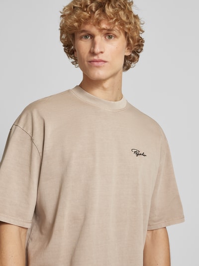 Pegador Oversized T-Shirt mit Label-Stitching Modell 'SIGNAR' Dunkelgrau 3