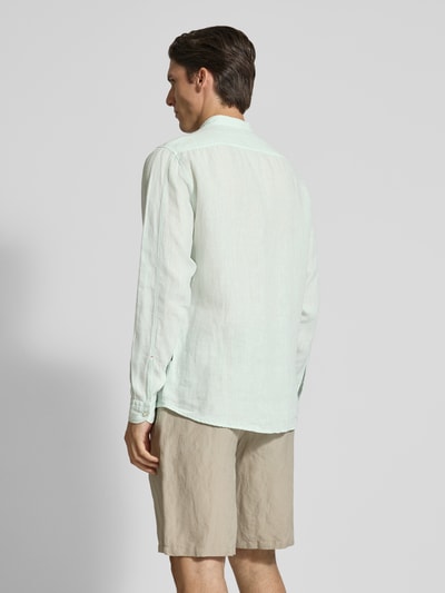 BOSS Orange Koszula lniana o kroju regular fit ze stójką model ‘Race’ Limonkowy 5