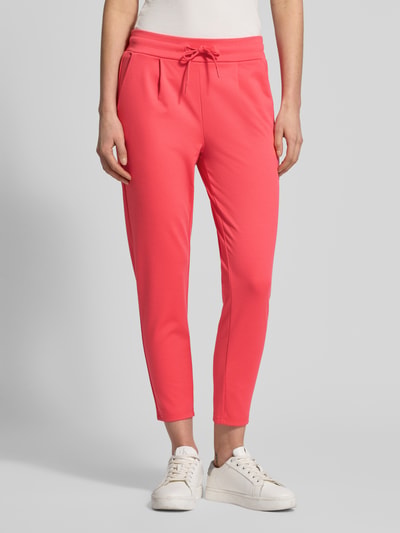 ICHI Spodnie materiałowe o kroju slim fit z dodatkiem wiskozy Model 'Kate' Neonowy różowy 4