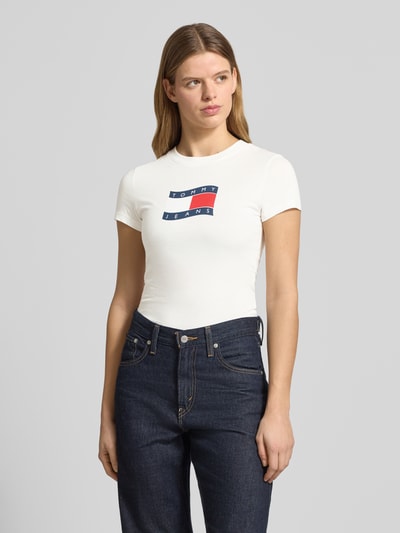 Tommy Jeans Slim Fit T-Shirt aus reiner Baumwolle Weiss 4