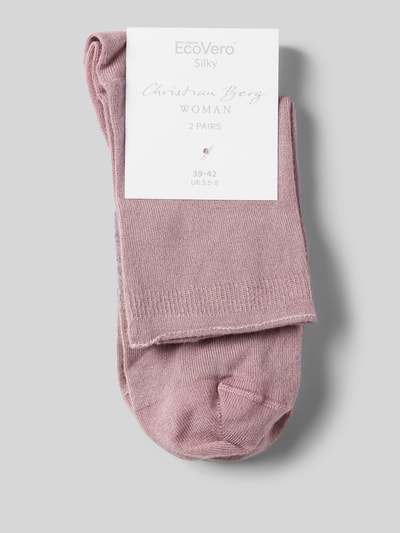 Christian Berg Woman Socken mit Label-Print Altrosa 3