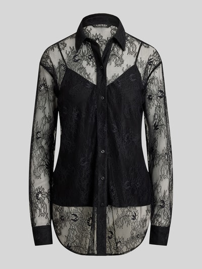 Lauren Ralph Lauren Loose Fit Langarmbluse aus floraler Spitze Black 2