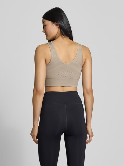 BORN LIVING YOGA Korte top met elastische inzetten, model 'Alana' Beige - 5