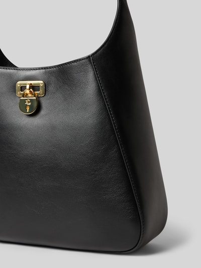 Lauren Ralph Lauren Leren handtas met labelapplicatie, model 'TANNER'  - 3