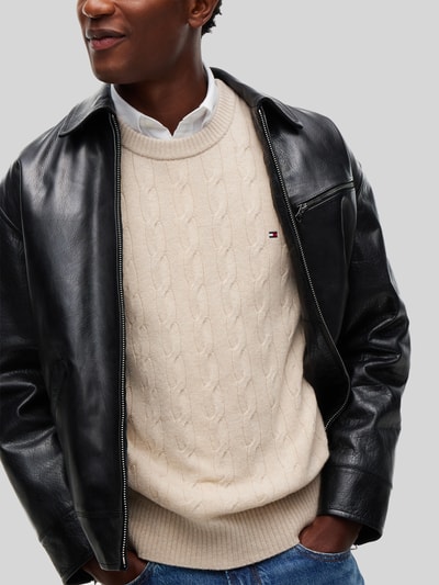 Tommy Hilfiger Regular Fit Pullover aus reiner Schafswolle Offwhite 3