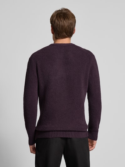 Strellson Regular fit gebreide pullover met wol, model 'BOSSE-R' Aubergine - 5