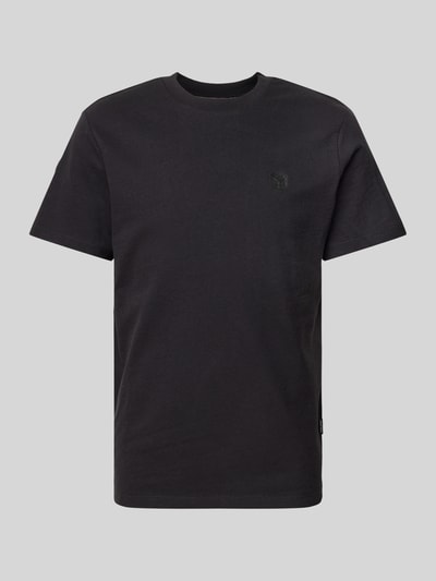 Blend T-Shirt mit geripptem Rundhalsausschnitt Black 2