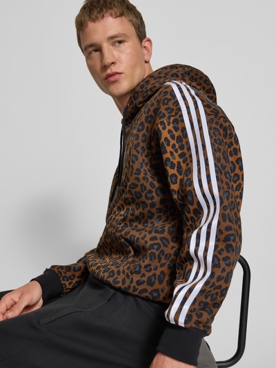 adidas Originals Hoodie mit Label-Stitching und Känguru-Tasche Mittelbraun 3