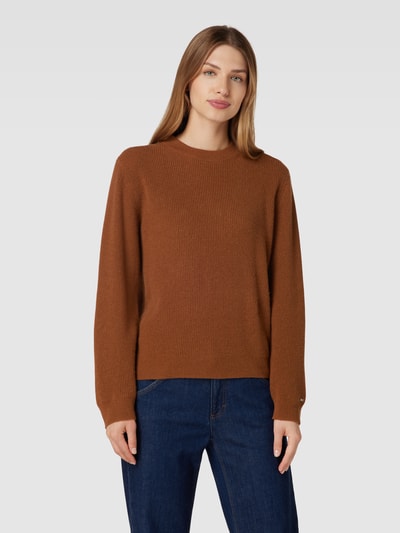 Tommy Hilfiger Strickpullover mit Label-Stitchings Cognac 4