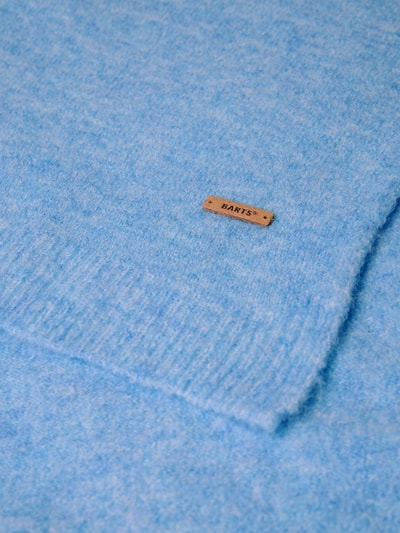 Produktfoto, hellblauer, weicher Schal mit Label-Patch aus Leder, feine Strickstruktur, Schal mit Label-Patch Modell 'Witzia' von Barts, Damen Schal von Barts