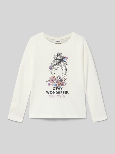 s.Oliver RED LABEL Regular fit shirt met lange mouwen van puur katoen Ecru - 1