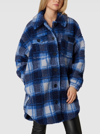 Only Lange jas met ruitmotief, model 'NEWCAMILLA' Blauw - 4