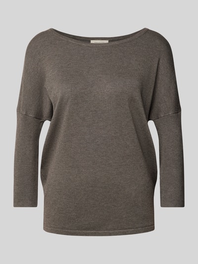 FREE/QUENT Gebreide pullover met ronde hals, model 'JONE' Taupe - 2