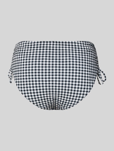 Produktfoto, High Waist Bikini-Slip mit seitlichen Raffungen von Jake*s Casual, Vichy-Karo, Material-Mix mit Stretch-Anteil, schwarz-weiß