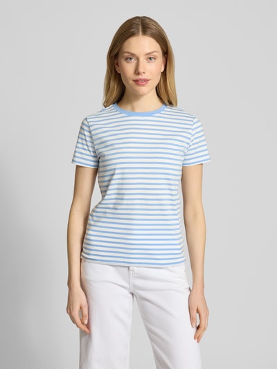 Tom Tailor Denim Boxy Fit T-Shirt mit Streifenmuster Hellblau 4