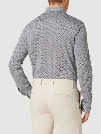 BOSS Slim Fit Freizeithemd mit Allover-Muster Modell 'Roan' Marineblau 5