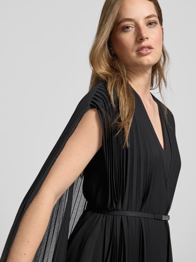 BOSS Sukienka szyfonowa o kroju regular fit z warstwą wierzchnią model ‘DENNYA’ Czarny 3