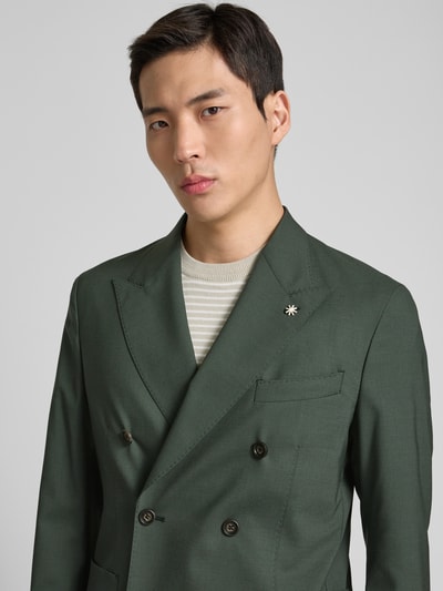 Manuel Ritz Sakko aus Wolle-Elasthan-Mix mit Reverskragen Gruen 3