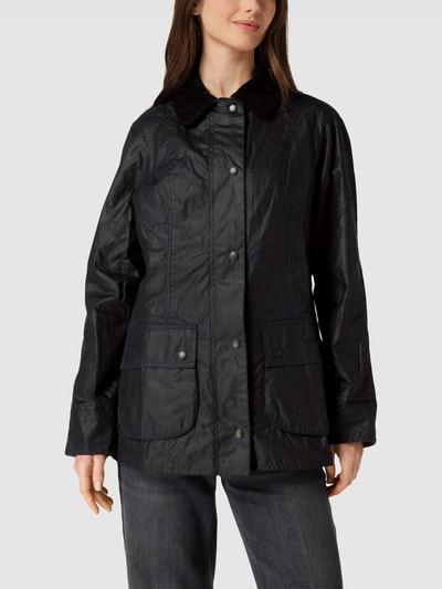 Barbour Jacke mit Pattentaschen Modell 'Beadnell Wax' Marine 4