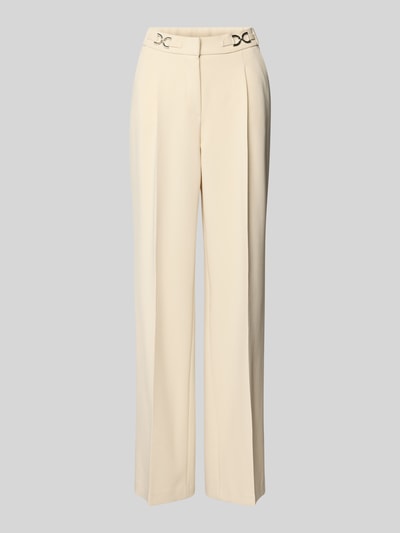 TONI Wide leg stoffen broek met bandplooien, model 'luisa' Ecru - 2