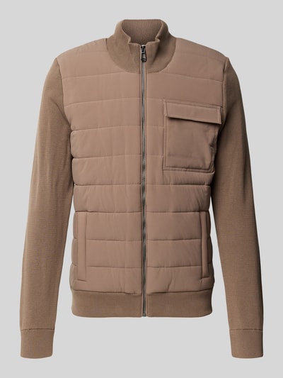 JOOP! COLLECTION Strickjacke mit gestepptem Frontpanel Modell 'JK-28Lysendor' Beige 2