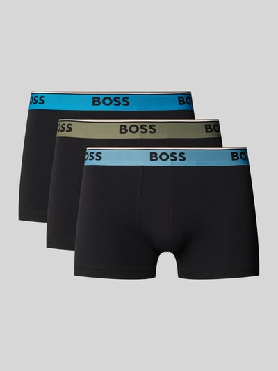 BOSS Regular Fit Trunks aus Baumwoll-Elasthan-Mix im 3er-Pack Black 1