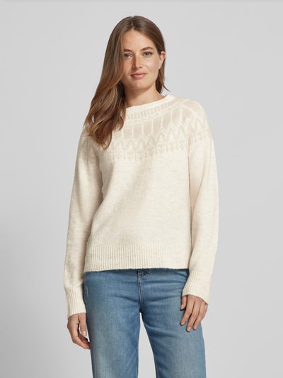 Vero Moda Sweter z norweskim wzorem model ‘SIMONE’ Beżowy 4