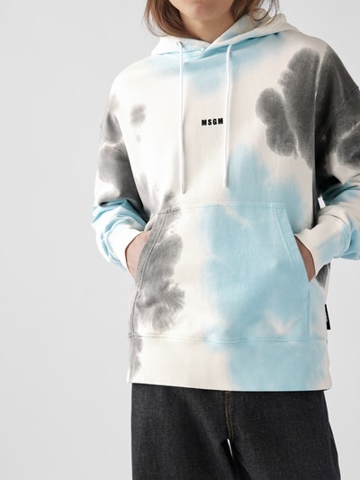 MSGM Hoodie im Batik-Look Hellblau 6