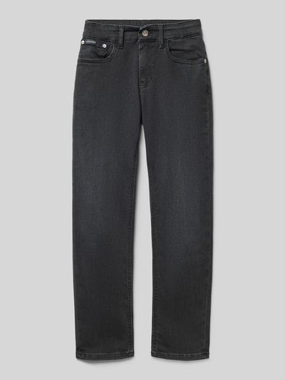 Calvin Klein Jeans Straight leg jeans met labeldetail Zwart - 1