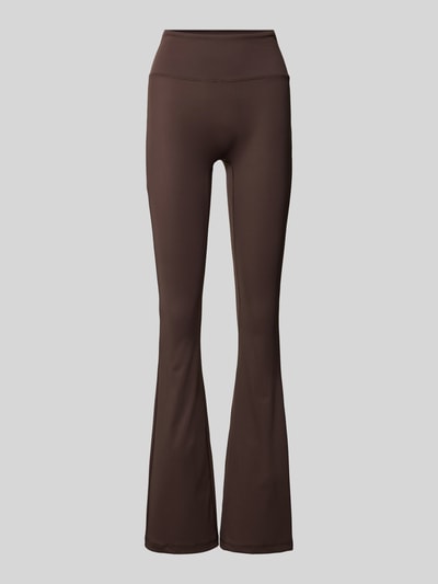 Gina Tricot Flared Fit Leggings mit breitem Bund Modell 'Yoga' Dunkelbraun 1