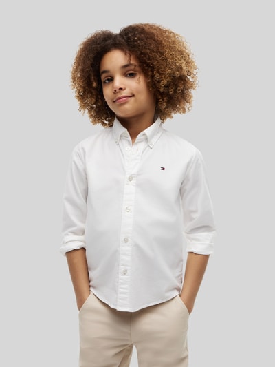 Tommy Hilfiger Teens Koszula o kroju regular fit z mieszanki bawełny Biały 4