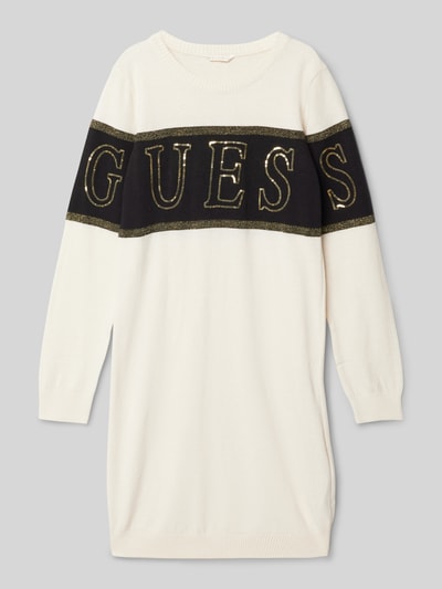 Guess Sweatkleid mit Label-Paillettenbesatz Ecru 1