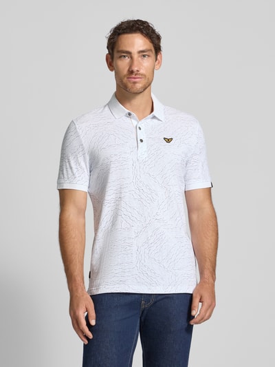 PME Legend Regular Fit Poloshirt aus reiner Baumwolle mit Label-Stitching Weiss 4